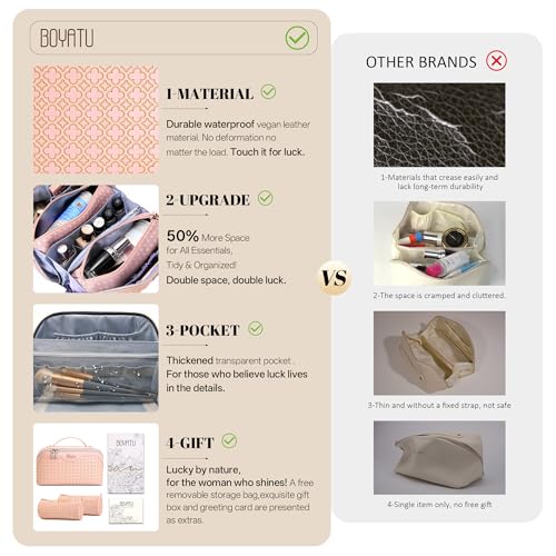 Travel Makeup Bag for Women (M-03Pink)