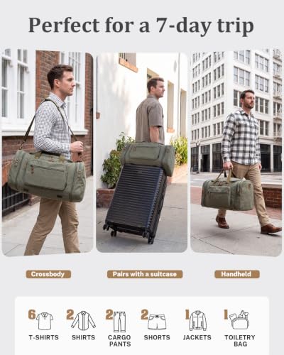 Canvas Duffle Bag (Army Green / X-Large-60L (With Toiletry Bag))