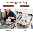 Clear Makeup Bag for Travel (Bright Beige / Mixed Size Series (1 Medium + 1 Large))