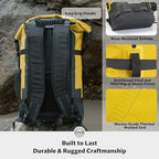 30/40/55L Waterproof Dry Backpack & Phone Case- X-Large Floating Dry Bag for Kayaking, Travel, Hiking, Fishing, Camping, Motorcycles & Beach, Heavy-Duty Roll Top Men/Women (Yellow) (Yellow / 40L)