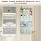 2 Pack 12 Pocket Over Door Hanging Storage Organizer with 4 Kinds Pouch (Small-Green: Pack of 2)
