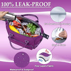 Purple Lunch Box for Women Insulated Lunch Bag Fits Bento Boxes (Large / A13: Violet)