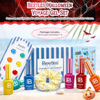 Beetles Halloween Gel Nail Polish Set (A - Yellow Orange Black | Sunstripe)