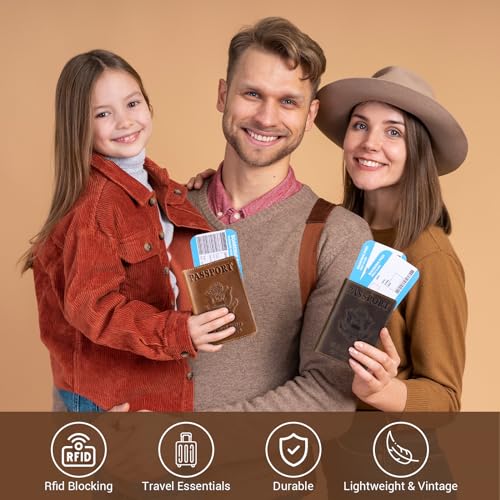 Premium Leather Passport Holder Covers (Brown)