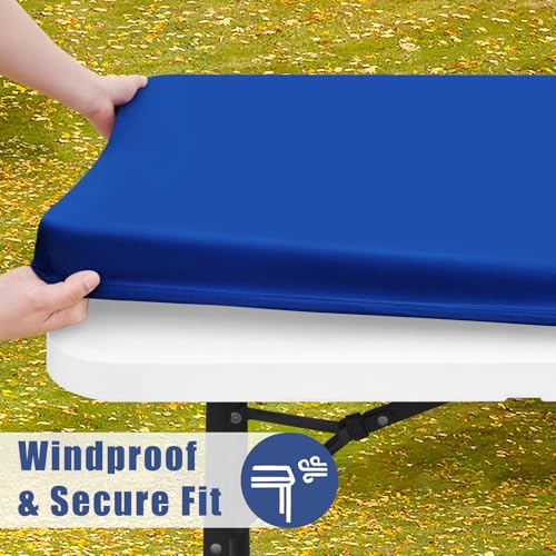 2 Pack Rectangle Spandex Fitted Table Cloth (Blue / 48" x 24" (Rectangular))