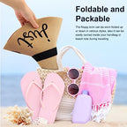 Big Straw Sun Hats for Women Floppy Foldable Roll up Beach Cap Sun Hat UPF 50+ Vacation Honeymoon Embroidered Hat (Ae Just Chillin: Khaki)