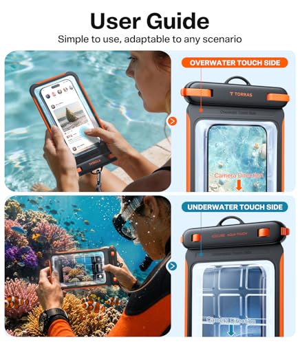 IPX8 Waterproof Phone Pouch Floating (7.0 inch / 2 Pack-Black & White)