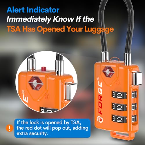 TSA Approved Luggage Locks (Orange 4 Pack)