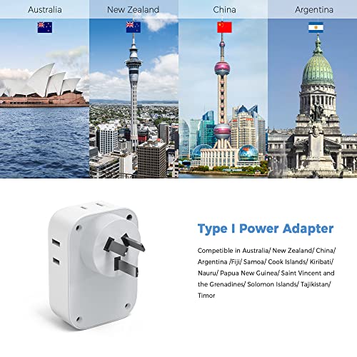 Australia Plug Adapter (White grey-Type I)