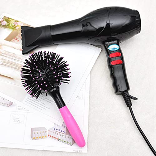 3D Round Hair Brushes for Women Blow Drying Detangling Hairbrush 360 Degree Styling Brush for Thick Curly Hair Comb for Wet and Dry Hair (Brush Only)