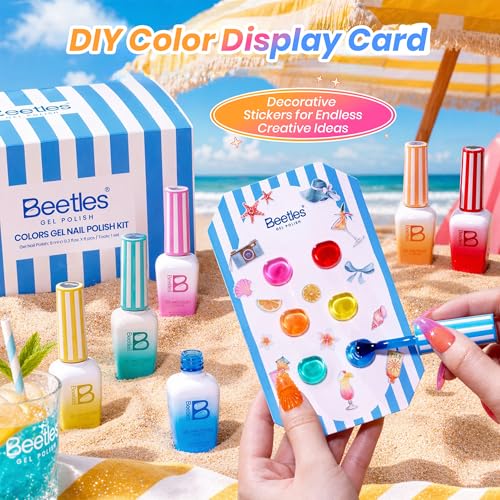 Beetles Neon Gel Nail Polish Set (A - Yellow Blue Pink | Sunstripe)