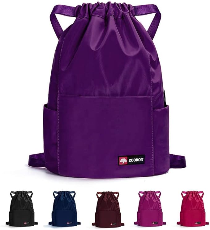 ZOORON Waterproof Drawstring Gym Backpack Bag by ZOORON