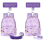 Toddler Backpack Leash with Anti Lost Wrist Link (Purple/Unicorn, Purple Link)