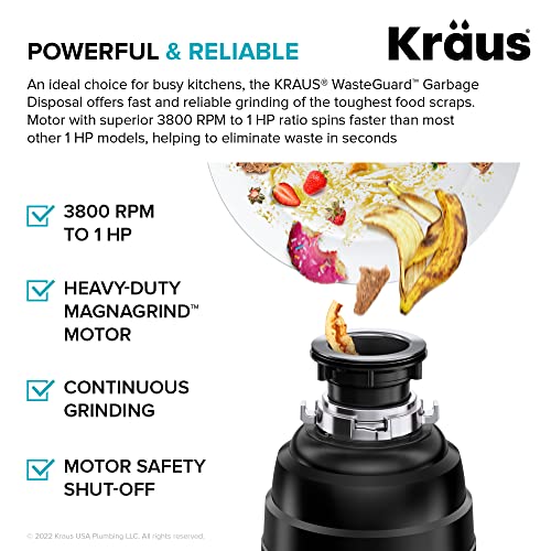 KGUW1-33WH-100-100, Bellucci Workstation 32 in. Undermount Granite Composite Single Bowl Kitchen Sink in White with WasteGuard 1 HP Continuous Feed Garbage Disposal and Accessories (White / 32 Inch / Sink and Garbage Disposal 1 HP)