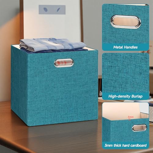 Collapsible Storage Bins (13×13×13/4pcs / Bright Green)