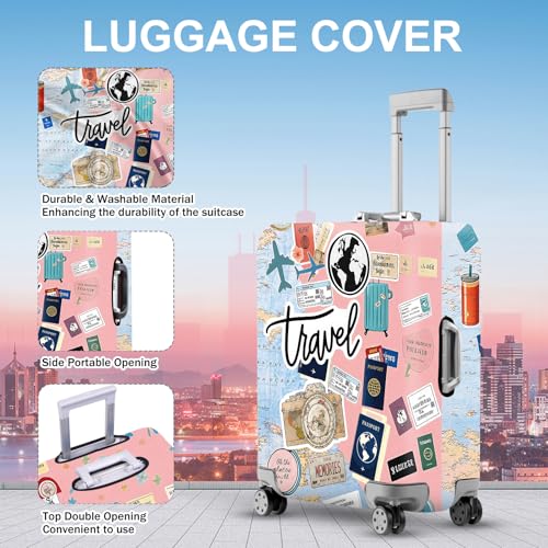Travel Landmarks Luggage Cover (#133 / L(fits 28-30Inch suitcase))