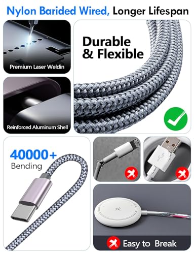 2Pack Travel Essentials for Apple Watch Charger (Gray / 2Pack-6 FT)