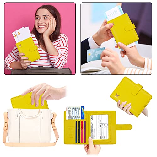 RFID Passport Holder for Travel Women (Yellow)