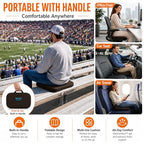 3-in-1 Foldable Gel Seat Cushion with Memory Foam Ergonomic Portable Cushion for Back Pain & Tailbone Relief - Perfect for Office Chair, Airplane Travel & Stadium Seats (18.5" x 15" x 2" Brown) (Brown)
