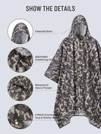 Double Layer Rain Poncho (Brown Camouflage)