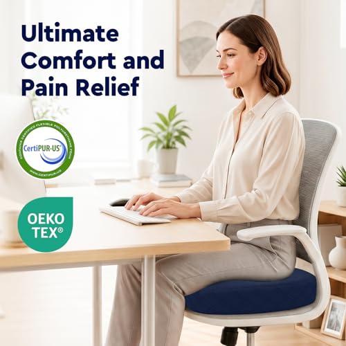 Seat Cushion Memory Foam Office Chair Cushion (XXX-Large / Blue)