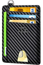 Slim Minimalist Wallet RFID Credit Card Holder for Men (small / Carbon Fiber Black)