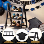 3 Tier Graduation Cap Serving Trays Wooden Platters 13'' 11'' 9'' Plate Board Reusable Plate Congrats Grad Party Serving for Graduate Party Sharing Snacks (Graduation Cap)