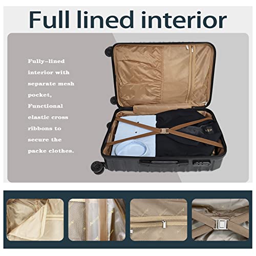 Luggage Sets 3 Piece (20/24/28 / 5pcs Black)