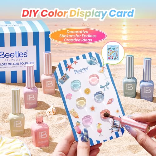 Beetles Cat Eye Gel Nail Polish Set (A - Blue Pink Orange | Saltmist Sunset)
