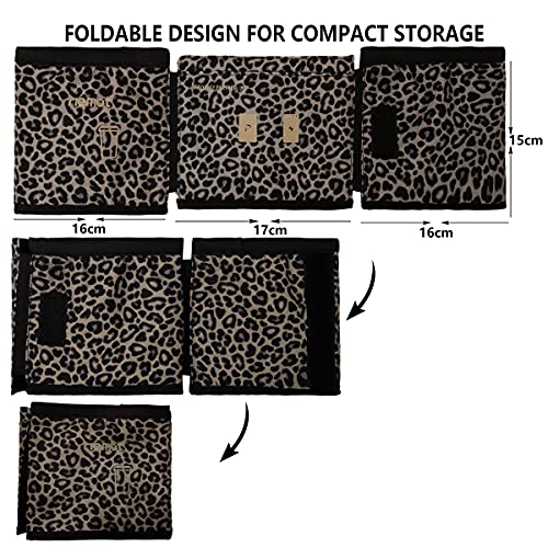 Luggage Travel Cup Holder Free Hand Drink Carrier (Hook & Loop: Leopard)
