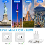 6 Pack European to US Plug Adapter (White)
