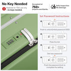 26 Inch Large Checked Luggage PC Hard Shell Suitcase Top Opening Aluminum Frame Travel Suitcases with Wheels (Avocado Green / 26-inch)