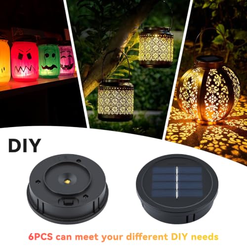 Solar Lights Replacement Top 4 Pack Lantern Light Solar Light Part 2.76 inch Waterproof Round Solar Replacement Lights Garden Patio Decor Light up Your Space (3.4 inch)