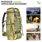 70L Camping Hiking Military Tactical Backpack Outdoor Water (Ruin Green)