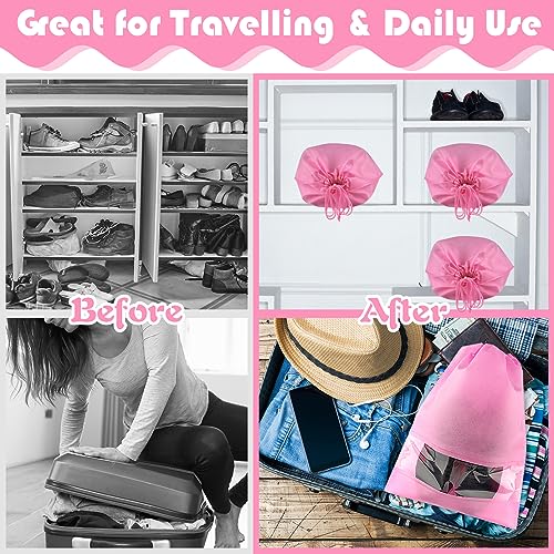 Pink Travel Shoe Bags (Pink / 5 Pack)