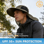 Sun Hat for Men Women with Neck Flap (6 3/4-6 7/8 / 1pack-green Sleeves)