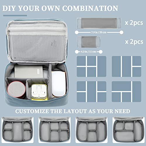 Custom Personalized Travel Cable Organizer Bag (4-Light blue-Customized / S)