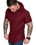 Mens Fashion Hoodies Sport Pullover Solid Color Shirt Workout Lightweight Tops Red X (X-Large / Red1)