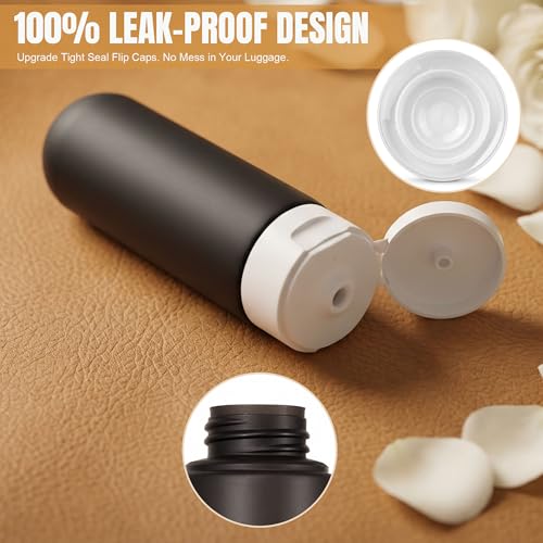 20 Pack Travel Bottles Set for Toiletries (dark blue & black & white)