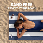 Waffle Microfiber Beach Towel (Nautical Navy)
