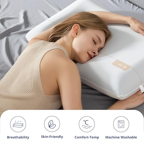 Cooling Memory Foam Pillow for Neck Pain Relief (26x16x5")