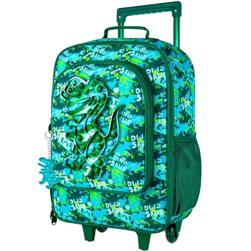 Kids Luggage for Boys (Green Dinosaur03)