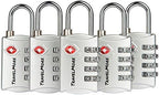 5 Pack TSA Luggage Locks with 4 Digit Combination – Heavy Duty Set Your Own by TravelMore