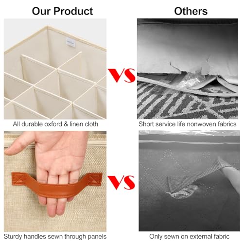 Shoe Organizer for Closet (Jute / Large(20.87''L x 16.54''W x 13.5''H))