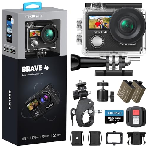 Brave 4 Action Camera 4K30fps with 64GB Micro SD Card Bundle