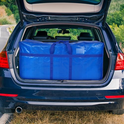 6 Pcs 66 Gallon Extra Large Moving Bags Heavy Duty Storage Bag (66 Gallon / Blue)