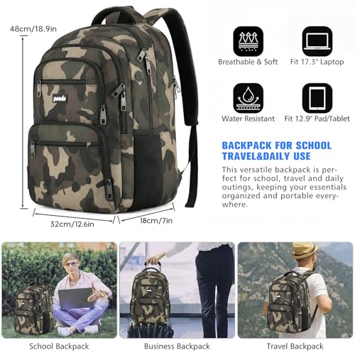 Laptop Backpack for Man and Teens (17.3inch / Camouflage Black)