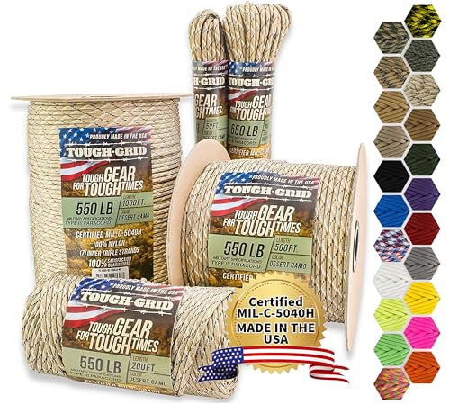550 Paracord 100% Nylon (Desert Camo / 50 Ft.)