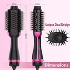 Dual Voltage Hair Dryer Brush for European Travel (Black Red)