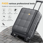 26 Inch Large Checked Luggage Hardside Suitcases Top Open Charcoal Grey (26 Inch / Charcoal Grey)